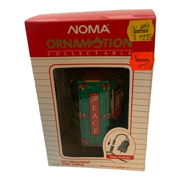 NIB VTG 1989 NOMA Ornamotion Photo Peace Noel Box Rotation Christmas Tree Decor - Picture 1 of 7